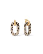 Boucles d'oreilles en argent 925 plaqué or 18 carats Duo Freckles Maxi tacheté