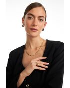 Boucles d'oreilles en argent 925 plaqué or 18 carats Alexis Black noir