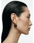 Duo zwarte 18k vergulde oorbellen van sterling zilver