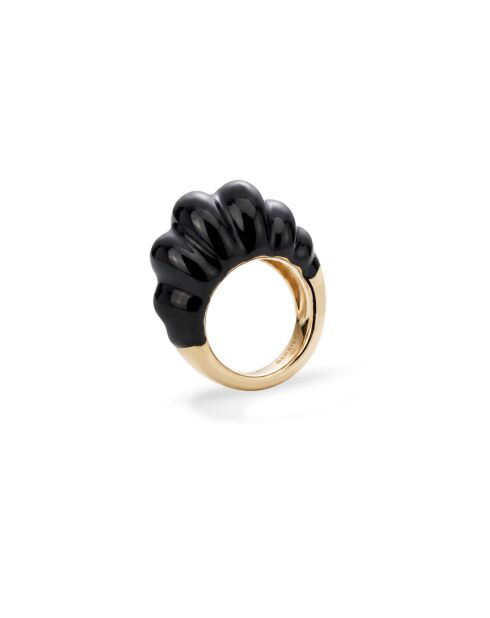 Bague en argent 925 plaqué or 18 carats Groove Black noir