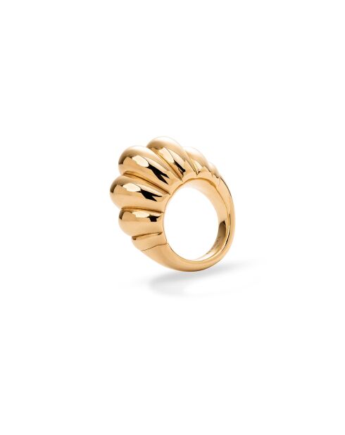 Bague en argent 925 plaqué or 18 carats Groove dorée