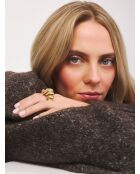 Ring aus 18 Karat vergoldetem 925er-Silber mit Groove