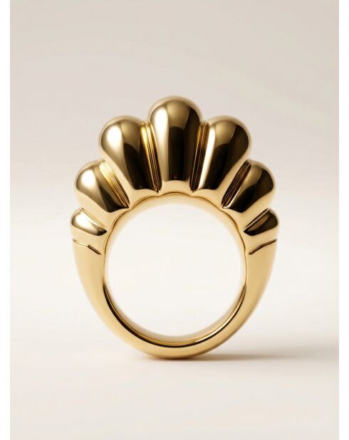 Ring aus 18 Karat vergoldetem 925er-Silber mit Groove