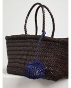 Marineblauwe leren sleutelhanger van Manolo