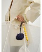 Marineblauwe leren sleutelhanger van Manolo