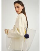 Marineblauwe leren sleutelhanger van Manolo
