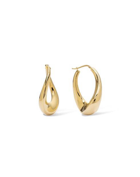 Boucles d'oreilles en argent 925 plaqué or 18 carats Loop dorées