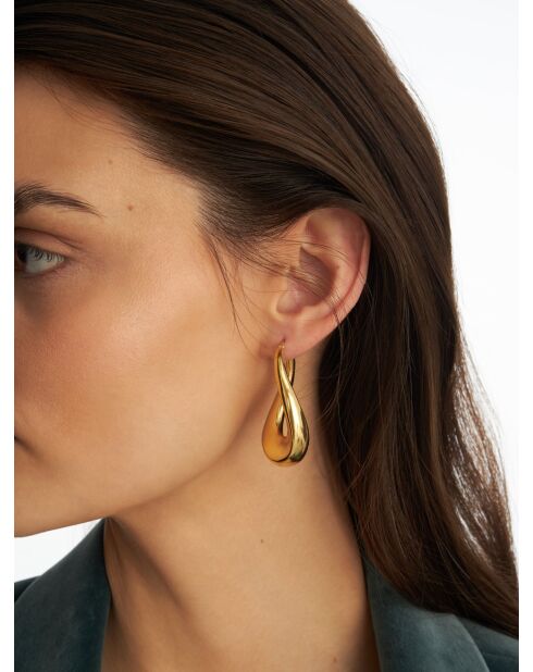 Boucles d'oreilles en argent 925 plaqué or 18 carats Loop dorées