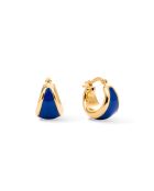 Boucles d'oreilles en argent 925 plaqué or 18 carats Viva Blueberry bleu foncé