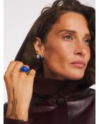 Boucles d'oreilles en argent 925 plaqué or 18 carats Viva Blueberry bleu foncé