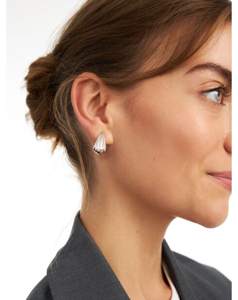 Boucles d'oreilles en argent 925 Shell Mini Silver argenté