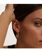 Boucles d'oreilles en argent 925 plaqué or 18 carats Duo Freckles tacheté