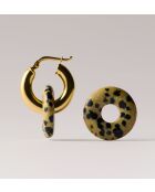 Boucles d'oreilles en argent 925 plaqué or 18 carats Duo Freckles tacheté