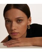 Boucles d'oreilles en argent 925 plaqué or 18 carats Duo Freckles tacheté