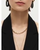 Boucles d'oreilles en argent 925 plaqué or 18 carats Duo Black Maxi noires