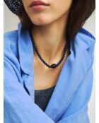 Collier en résine Berry bleu marine