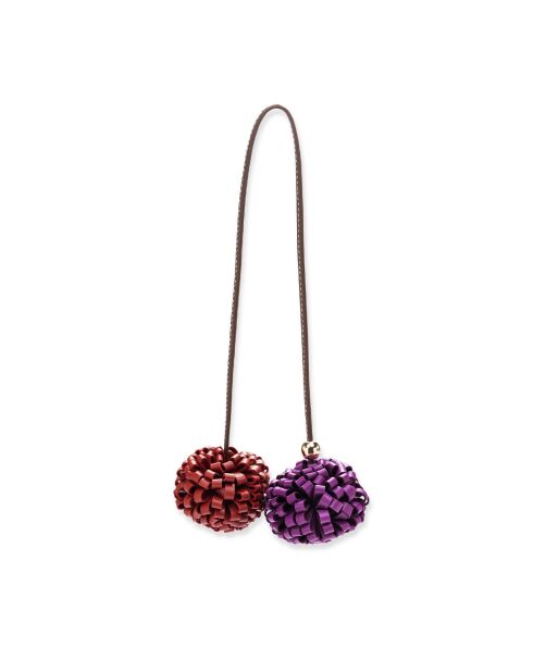 Paars/rode Berry Cherie leren sleutelhanger