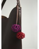 Paars/rode Berry Cherie leren sleutelhanger