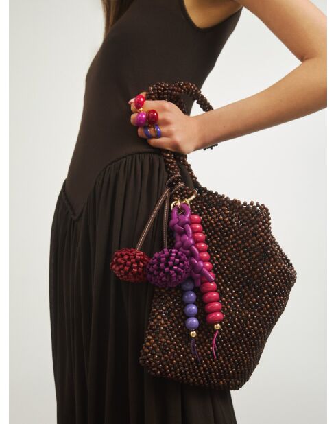 Porte-clés en cuir Berry Cherie violet/rouge