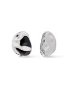 Boucles d'oreilles en résine Oyster argentées
