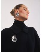 Boucles d'oreilles en résine Oyster argentées
