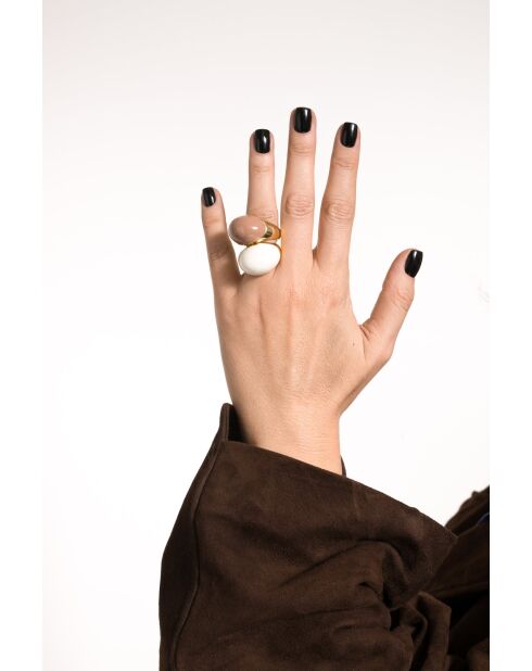 Bague doré à l’or 18 carats Viva Mocha Mousse XL marron clair