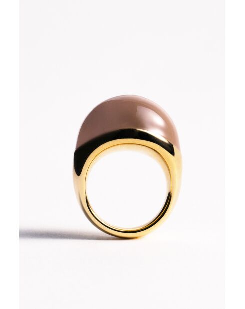 Bague doré à l’or 18 carats Viva Mocha Mousse XL marron clair