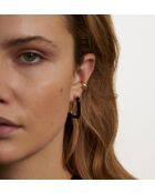 Copenhagen zwarte 18k vergulde oorbellen van 925 zilver