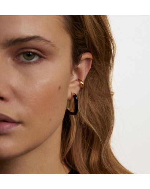 Boucles d'oreilles en argent 925 plaqué or 18 carats Copenhagen Black noir