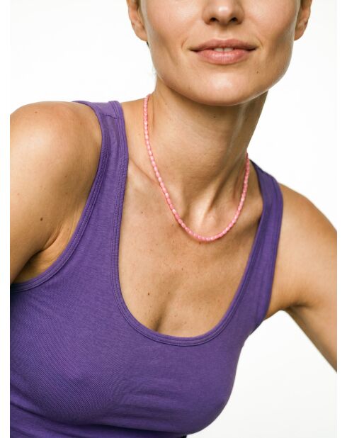 Collier en résine Meadow rose poudré