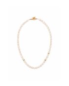 Collier en argent 925 plaqué or 18 carats Lychee blanc perlé