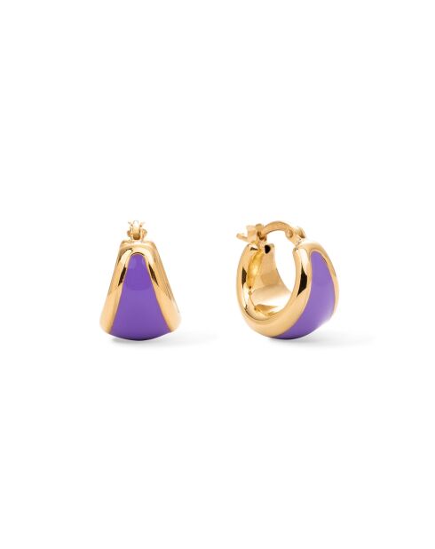 Boucles d'oreilles en argent 925 plaqué or 18 carats Viva Lavender lavande