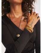 Collier en argent 925 plaqué or 18 carats Pesto Knot noir/doré