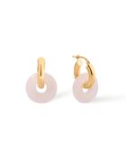 Boucles d'oreilles en argent 925 plaqué or 18 carats Duo Rose