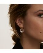Boucles d'oreilles en argent 925 plaqué or 18 carats Duo Rose