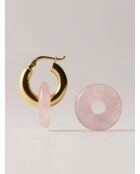 Boucles d'oreilles en argent 925 plaqué or 18 carats Duo Rose
