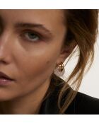 Boucles d'oreilles en argent 925 plaqué or 18 carats Duo Rose