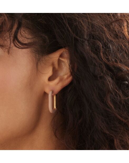 Boucles d'oreilles en argent 925 plaqué or 18 carats Copenhagen Nude beige