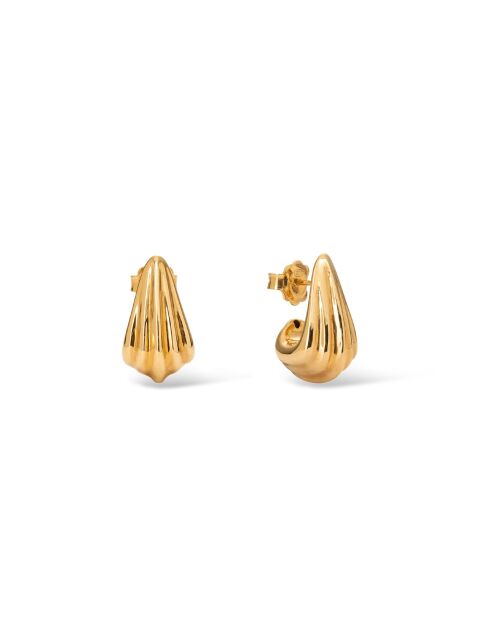 Boucles d'oreilles en argent 925 plaqué or 18 carats Shell Mini dorées