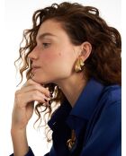 Boucles d'oreilles en argent 925 plaqué or 18 carats Shell Mini dorées