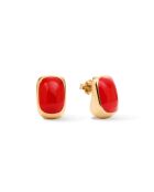 Boucles d'oreilles en argent 925 plaqué or 18 carats Alexis Red rouge