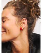 Boucles d'oreilles en argent 925 plaqué or 18 carats Alexis Red rouge