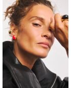 Boucles d'oreilles en argent 925 plaqué or 18 carats Alexis Red rouge