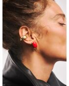 Boucles d'oreilles en argent 925 plaqué or 18 carats Alexis Red rouge