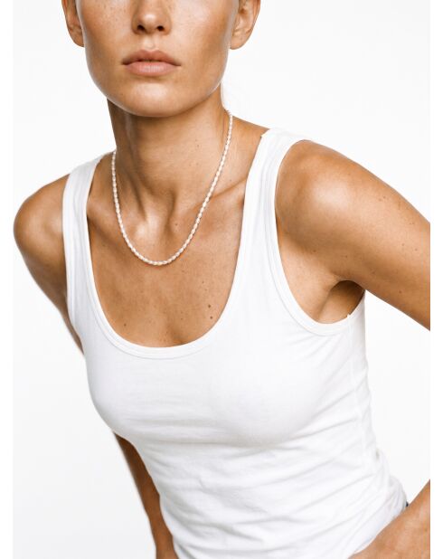 Collier en résine Mulberry blanc cassé
