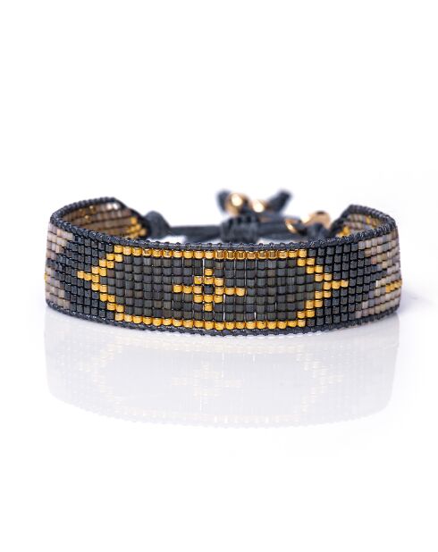 Bracelet inoxydable Golden French Grey Paloma multicolore