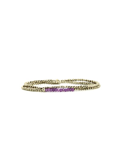 Brazalete Yuna gold amatist oro/morado