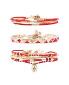 3 Bracelets Rouge Désir doré/rouge/blanc