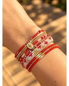 3 Bracelets Rouge Désir doré/rouge/blanc