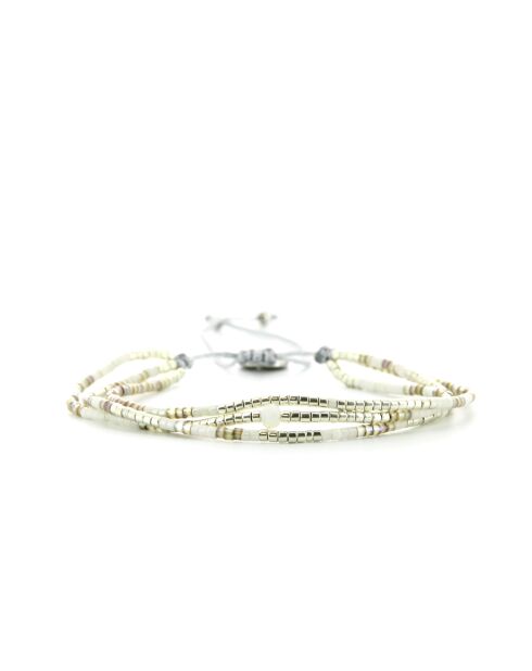 Mehrfarbiges Agathe Nude-Silber-Edelstahlarmband
